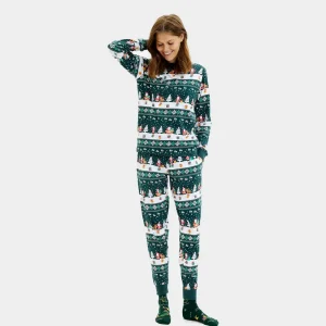 Pijama de Navidad para Adultos Unisex Green Jolly Christmas Algodón Orgánico