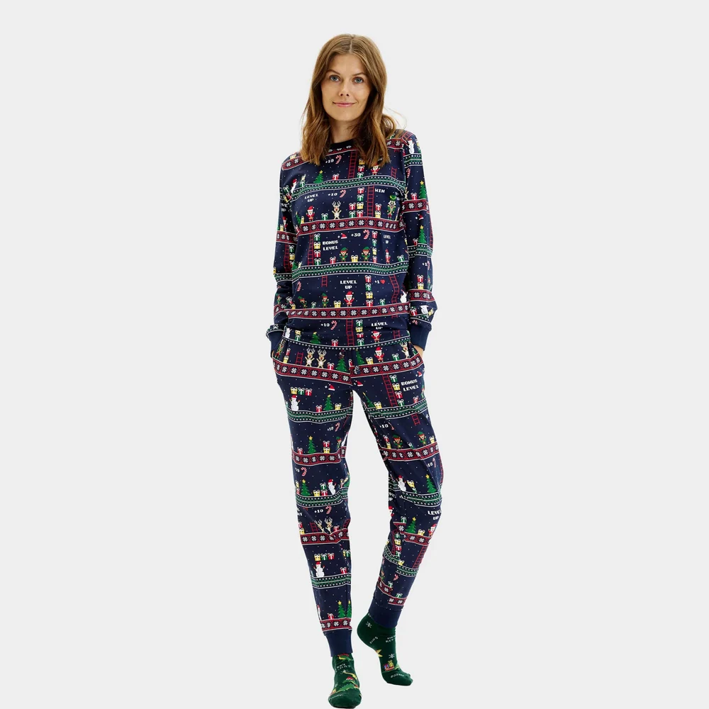 Pijama de Navidad para Adultos Unisex Vintage Gaming Algodón Orgánico - Imagen 3