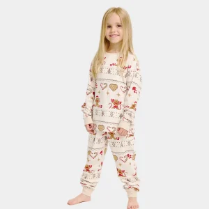 Pijama de Navidad para Niños Gingercookies Beige Algodón Orgánico