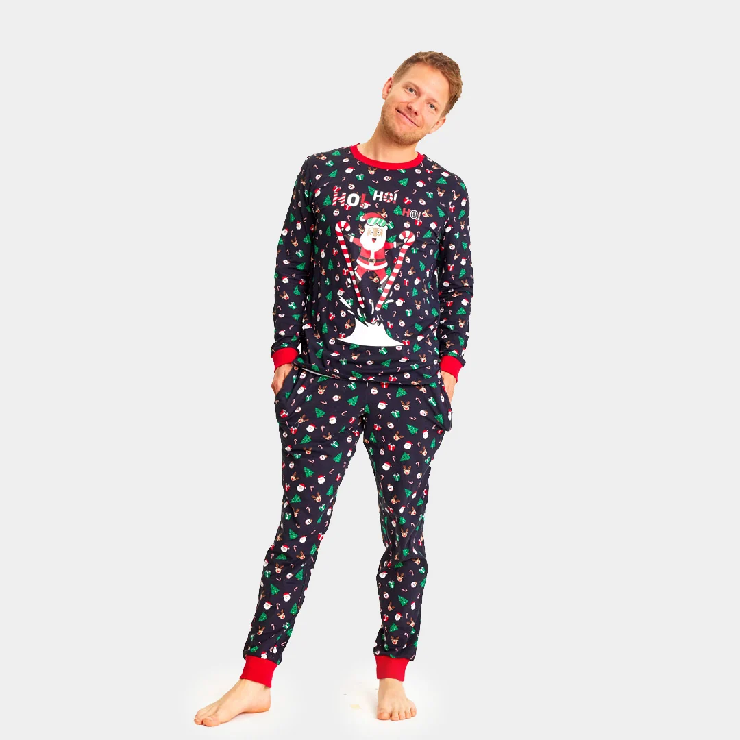 Pijama de Navidad para Familia con Papá Noel Esquiador Algodón Orgánico - Imagen 6