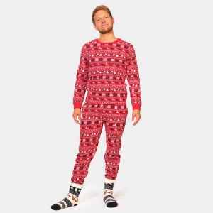 Pijama de Navidad Adultos Unisex con Renos y Árboles Algodón Orgánico
