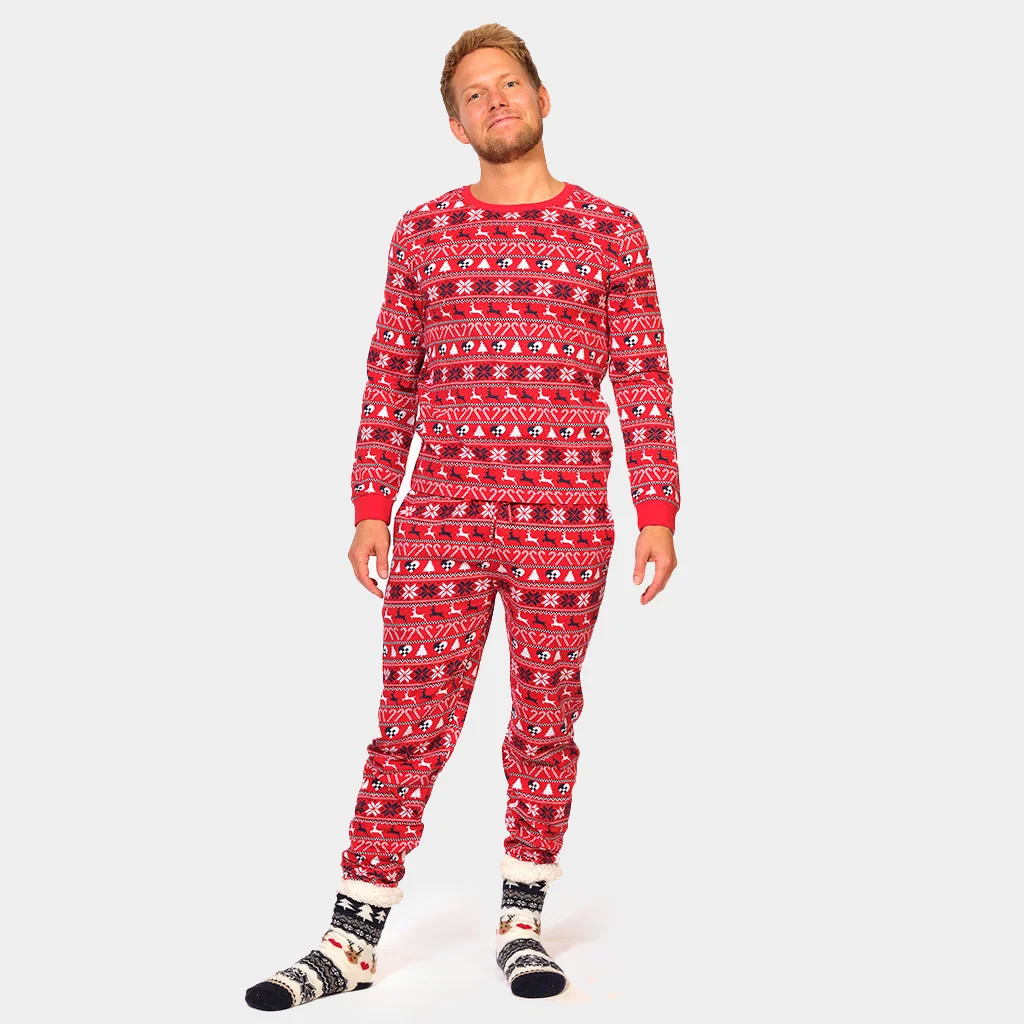 Pijama de Navidad Adultos Unisex con Renos y Árboles Algodón Orgánico - Imagen 2