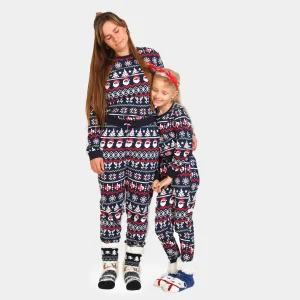 Pijama de Navidad para Familia con Papá Noel, Árboles y Corazones Algodón Orgánico