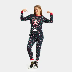 Pijama de Navidad Adultos Unisex con Papá Noel Esquiador Algodón Orgánico