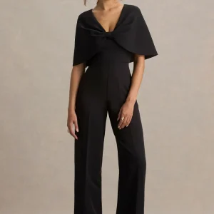 Vivid | Mono negro con escote pronunciado y detalle de lazo