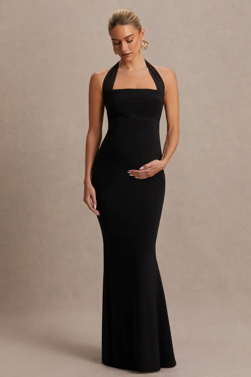 Avielle | Vestido Largo Halter, Color Negro - Imagen 5