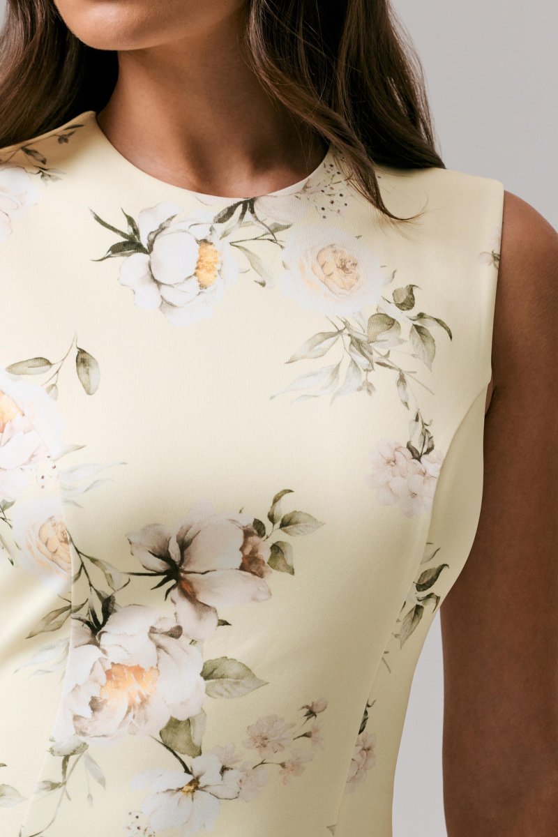 Priceless | Vestido Midi Cola de Pescado con Estampado de Limón y Escote Alto - Imagen 7
