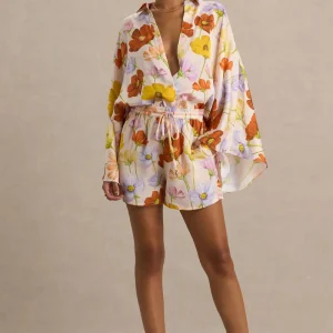 Sovran | Pantalones cortos satinados con Estampado Floral