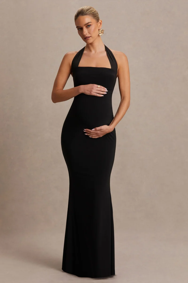 Avielle | Vestido Largo Halter, Color Negro - Imagen 6