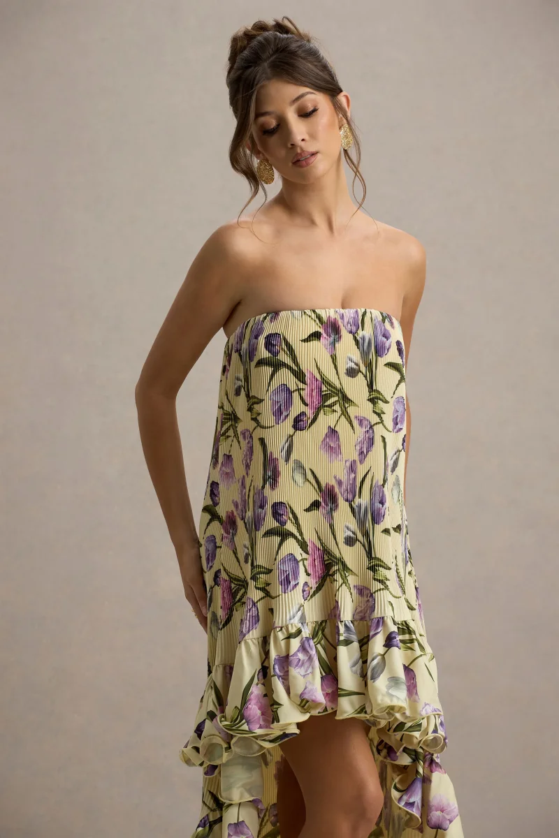 Whistler | Vestido largo con estampado floral con Volantes y Dobladillo Asimétrico - Imagen 5