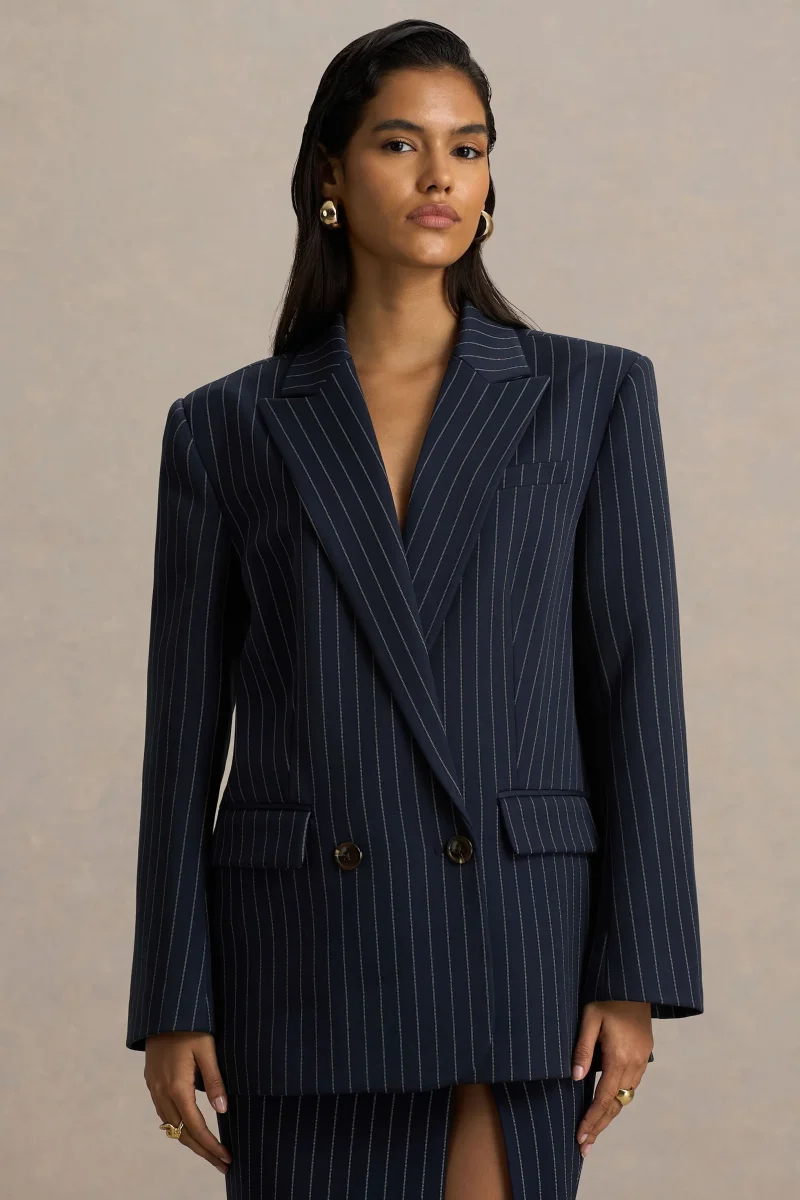 Alana | Blazer Azul Marino de Rayas - Imagen 6