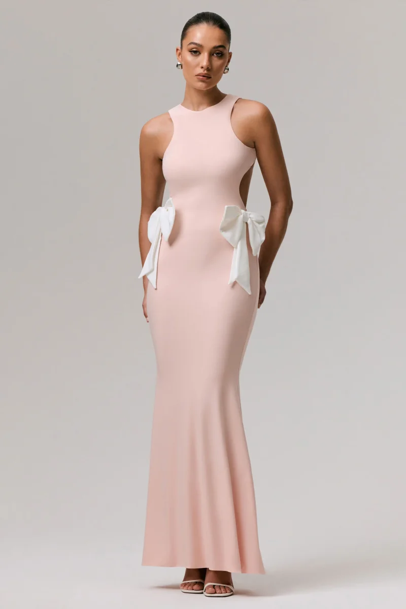 By Your Side | Vestido largo Rosa con Lazos y Aberturas - Imagen 5