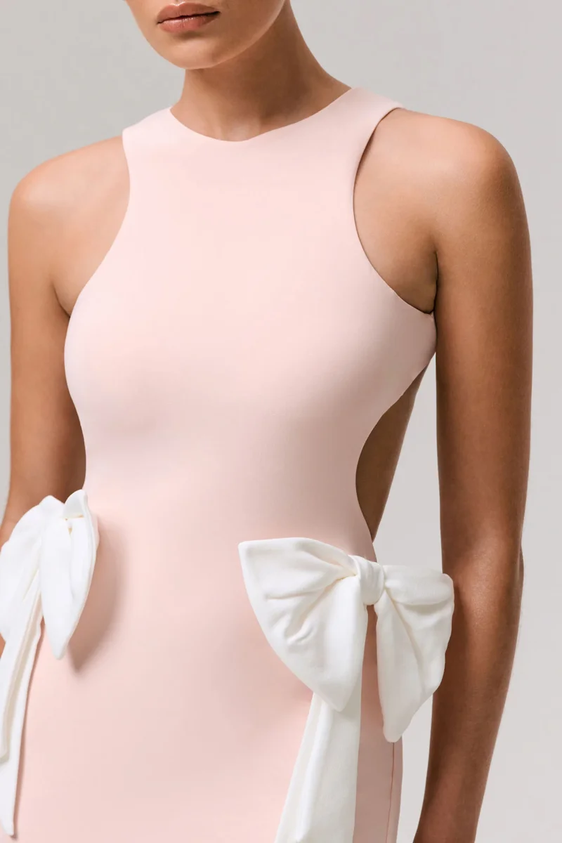 By Your Side | Vestido largo Rosa con Lazos y Aberturas - Imagen 7