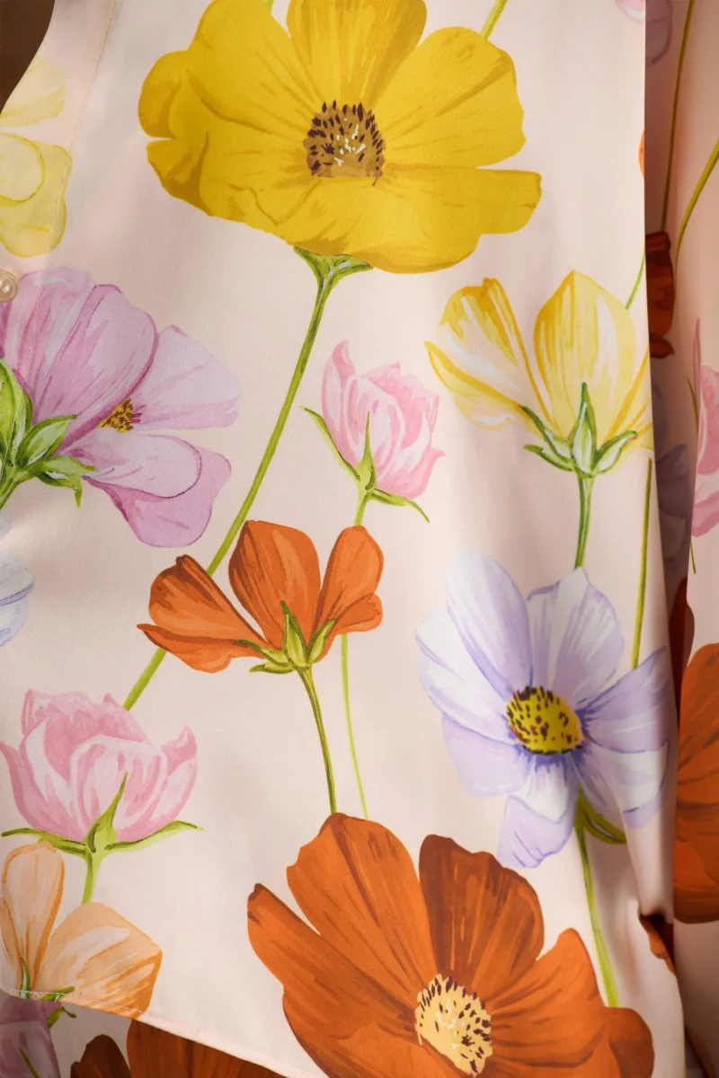 Lolite | Camisa de manga larga de satén con estampado floral - Imagen 8