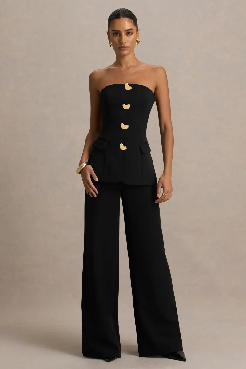 Zoey | Mono Negro con Escote Bandeau - Imagen 6