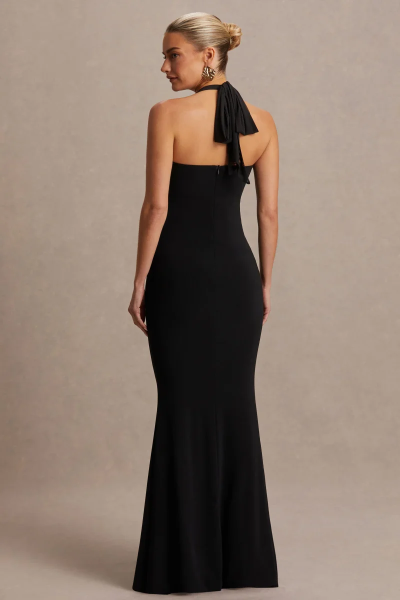 Avielle | Vestido Largo Halter, Color Negro - Imagen 3