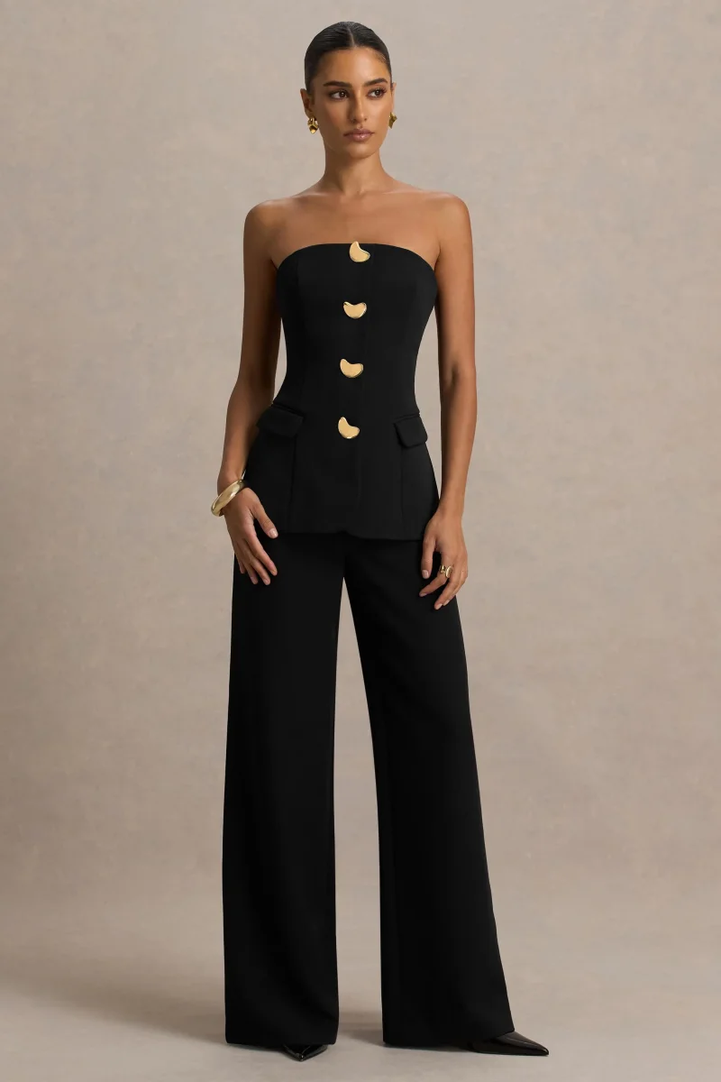 Zoey | Mono Negro con Escote Bandeau - Imagen 7