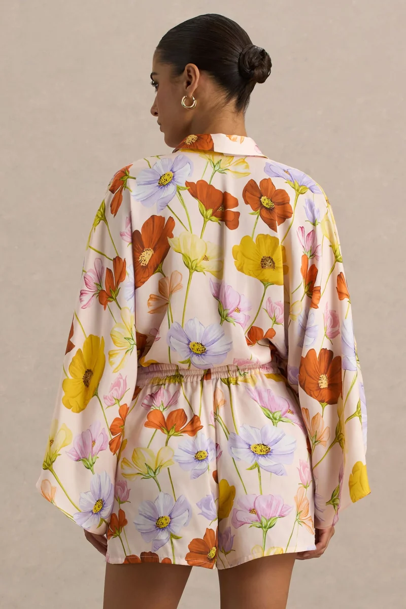 Lolite | Camisa de manga larga de satén con estampado floral - Imagen 3