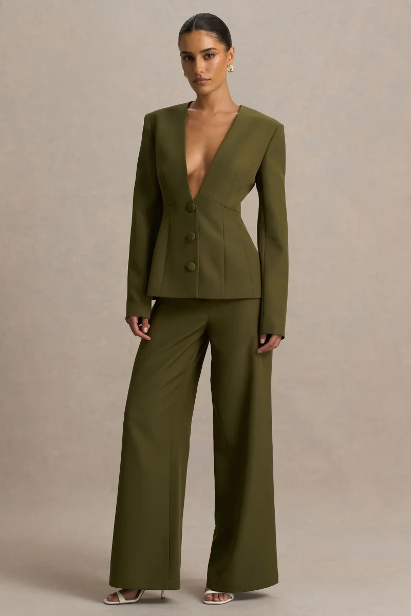 Silvia | Pantalones Verde Oliva de Corte Recto - Imagen 6
