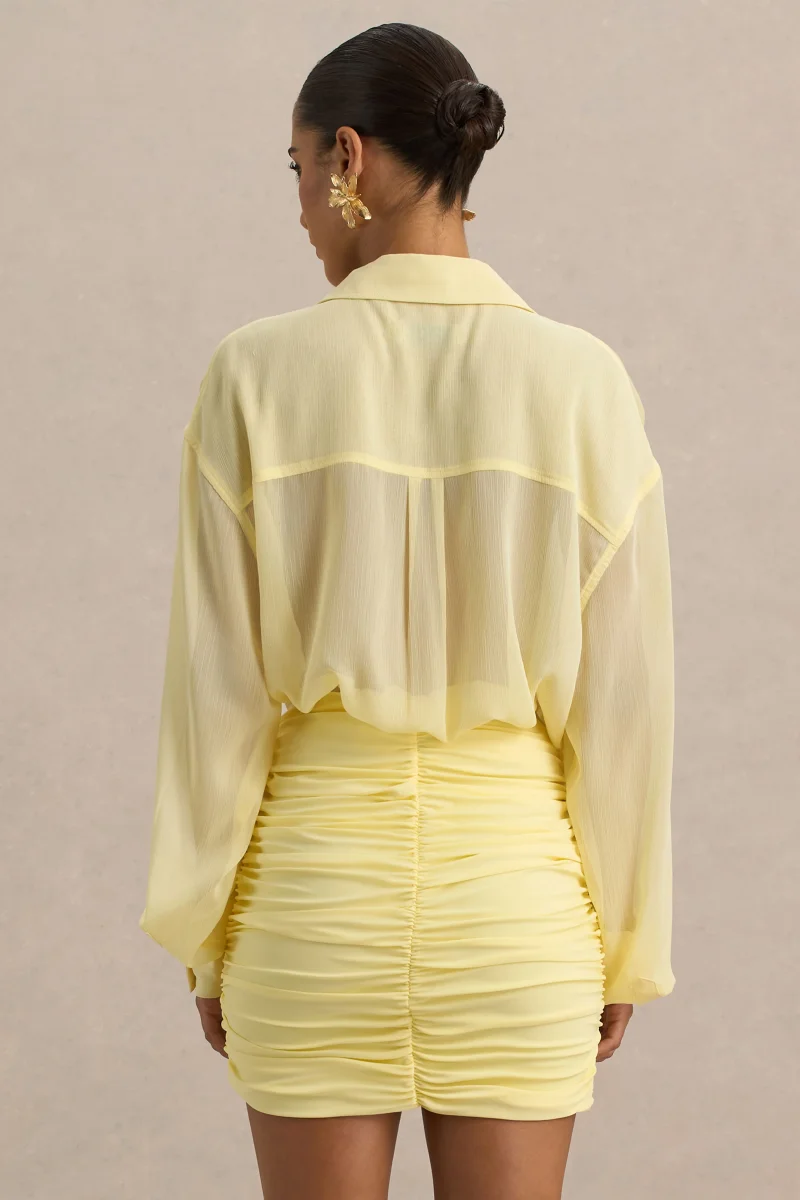 Zinna | Camisa de gasa transparente en color amarillo pastel - Imagen 3