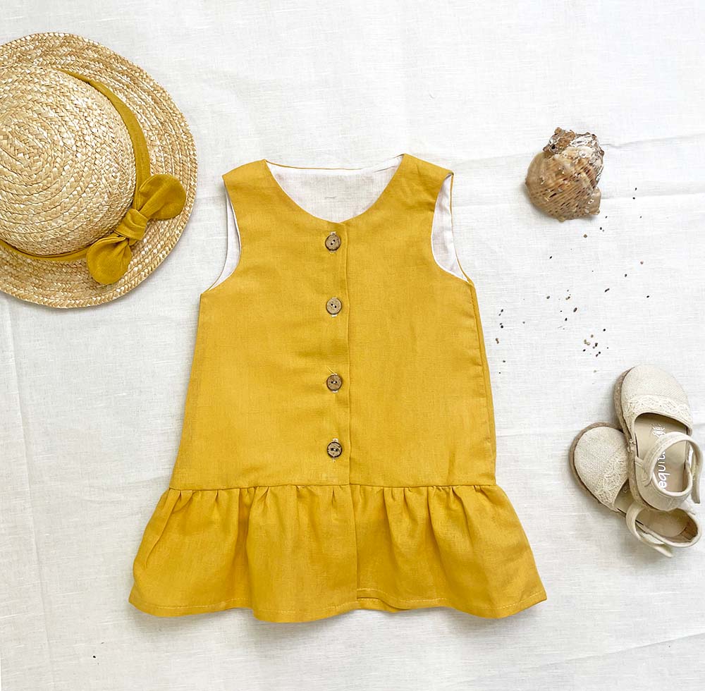 Vestido Lino 1 volante