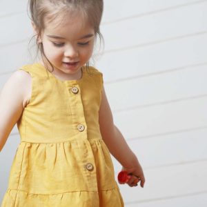 Vestido Lino 3 volantes