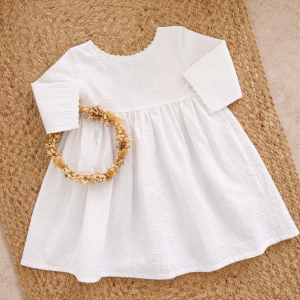 Vestido blanco eventos media manga