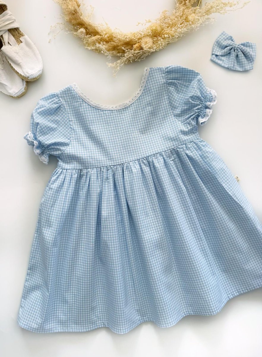 Vestido Niña Vichy celeste - Imagen 3